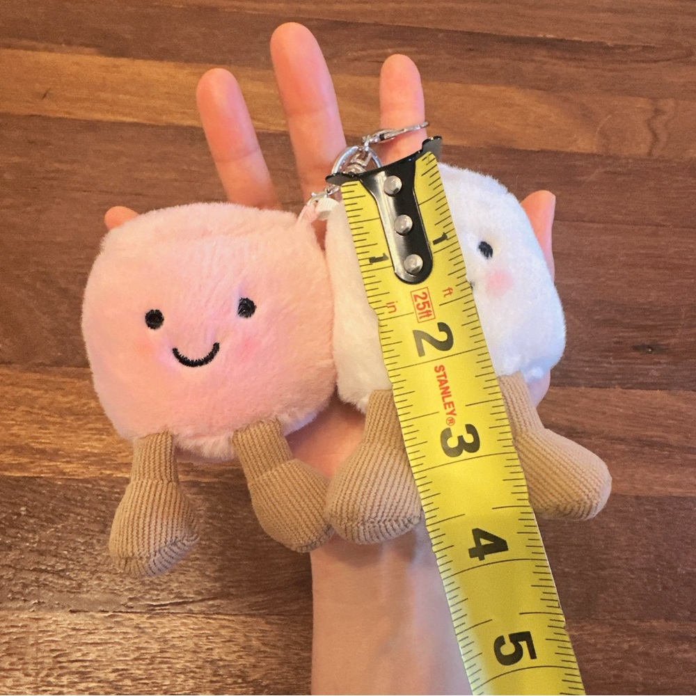 Pair of Marshmallows Plush Keychain Cute Kawaii Bag Charm Gift New - Picture 7 of 7
